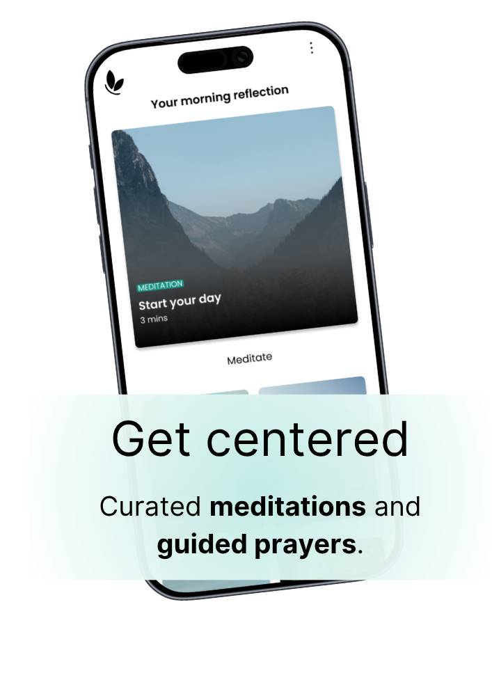 Showcasing the Natality app's curated collection of meditations, guided prayers, devotionals, and relaxing Bible readings that allows users to build rhythms of reflection, rest and faith.