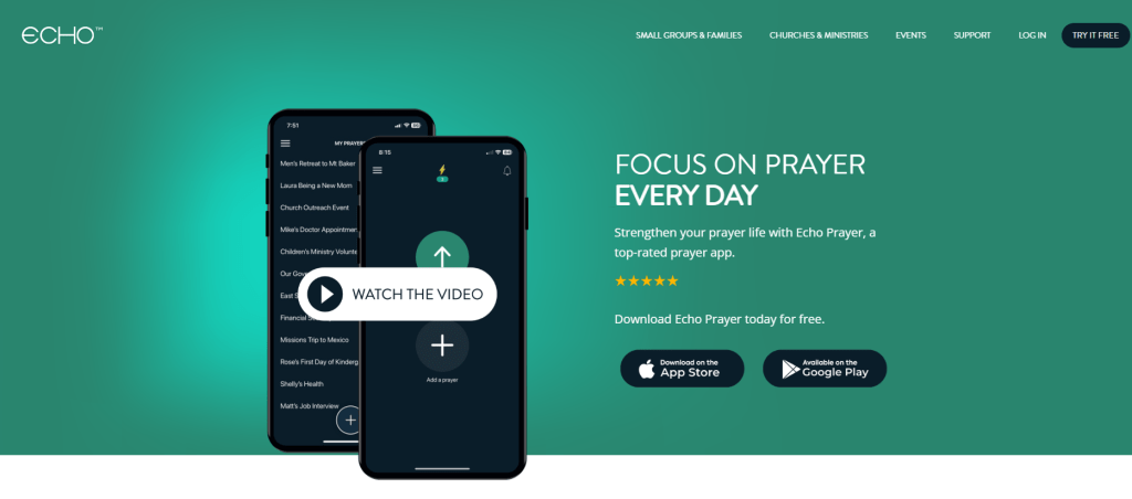 One of the best Christian apps for organized prayer - Echo Prayer