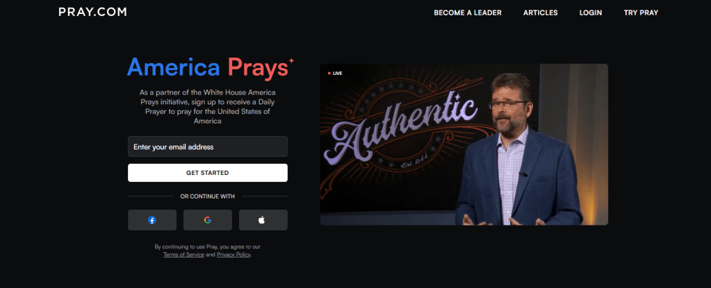 One of the best Christian apps for prayer content - Pray.com